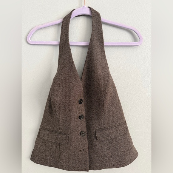 Express Tops - Express Brown Textured Vest NWOT
